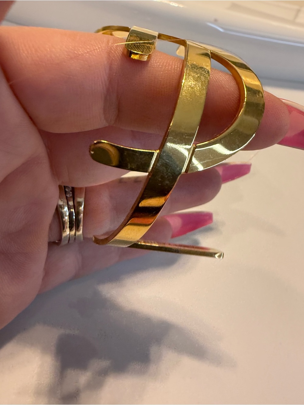 Yves Saint Laurent Gold-Tone Interlocking Logo Bracelet - Picture 4 of 7